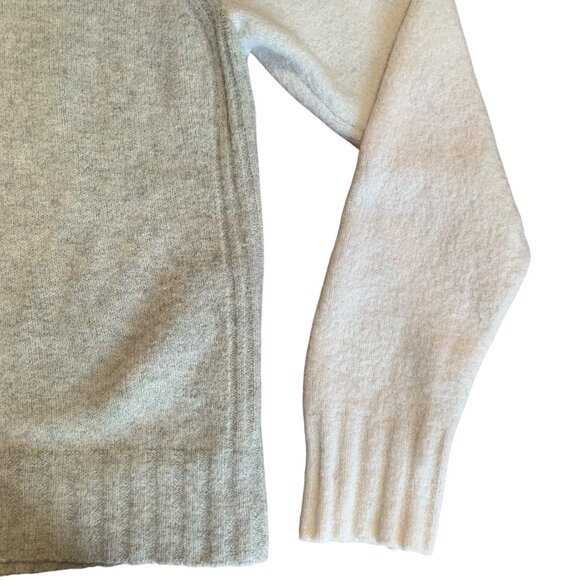 J.Crew Gray & White Color Block Merino & Alpaca Wool Sweater Womens Size Large - Picture 5 of 7